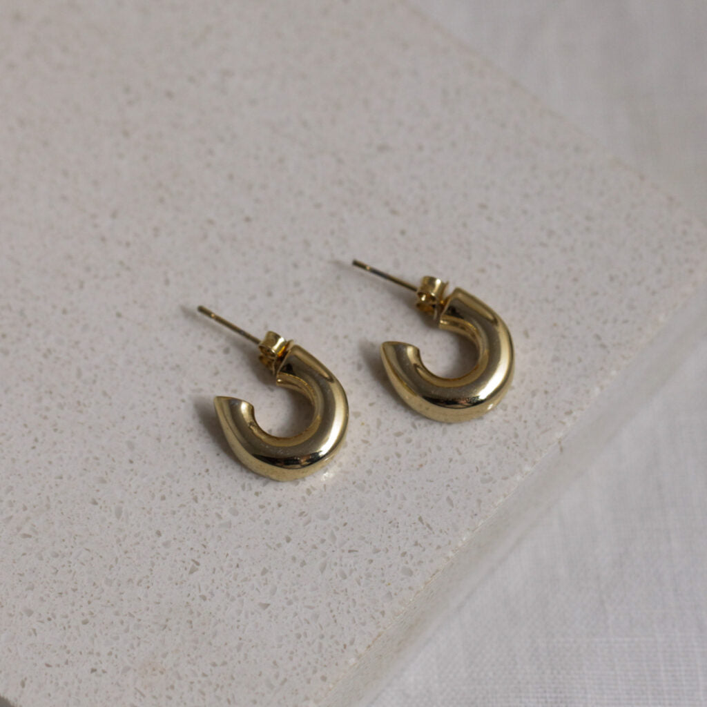 Gold hoop studs