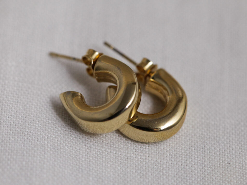 Gold hoop studs
