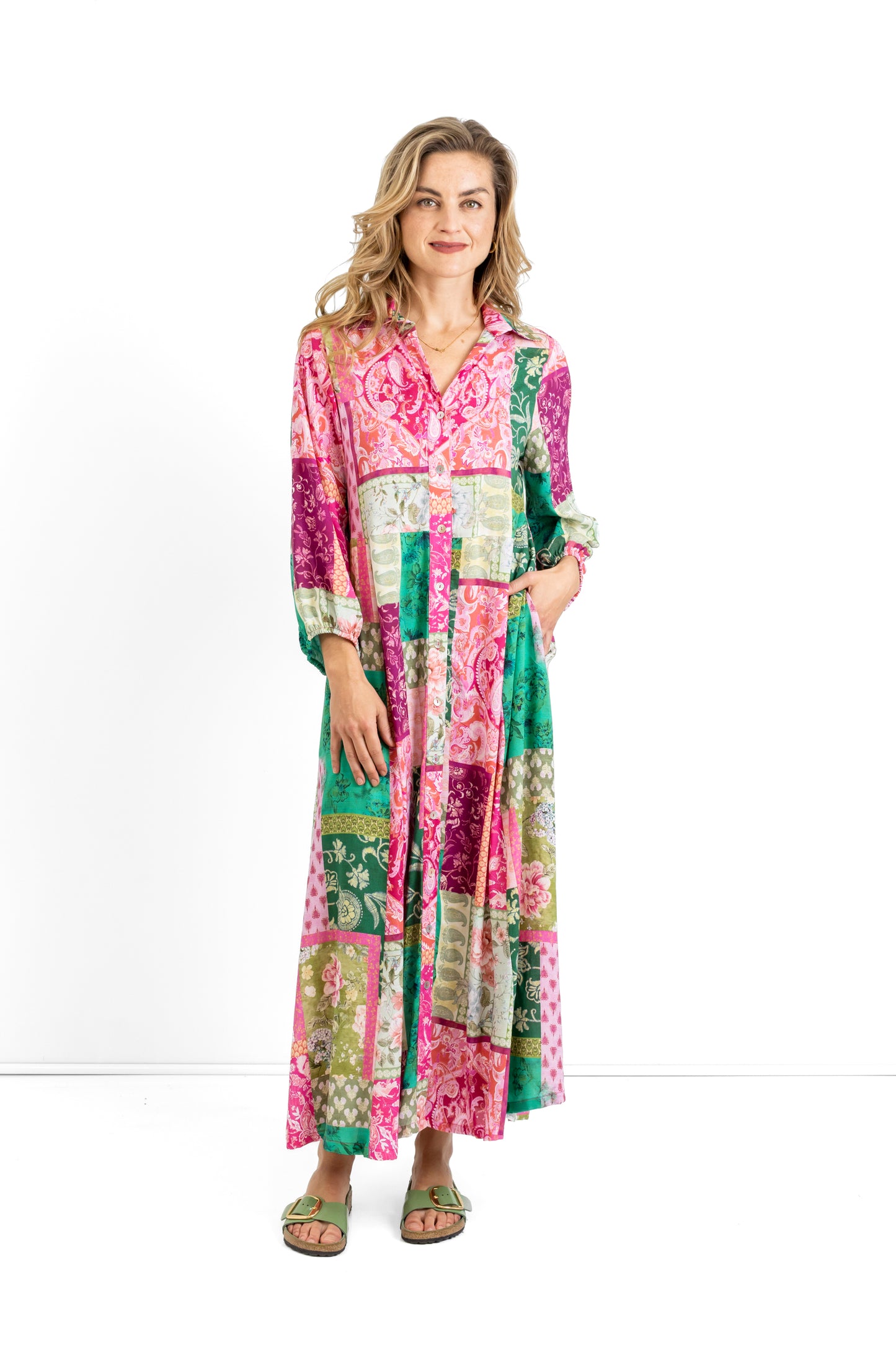 Emily long button through dress