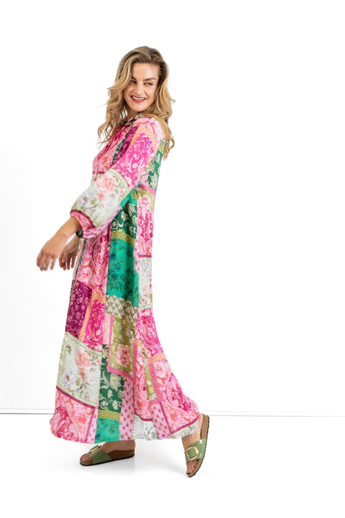 Emily long button through dress