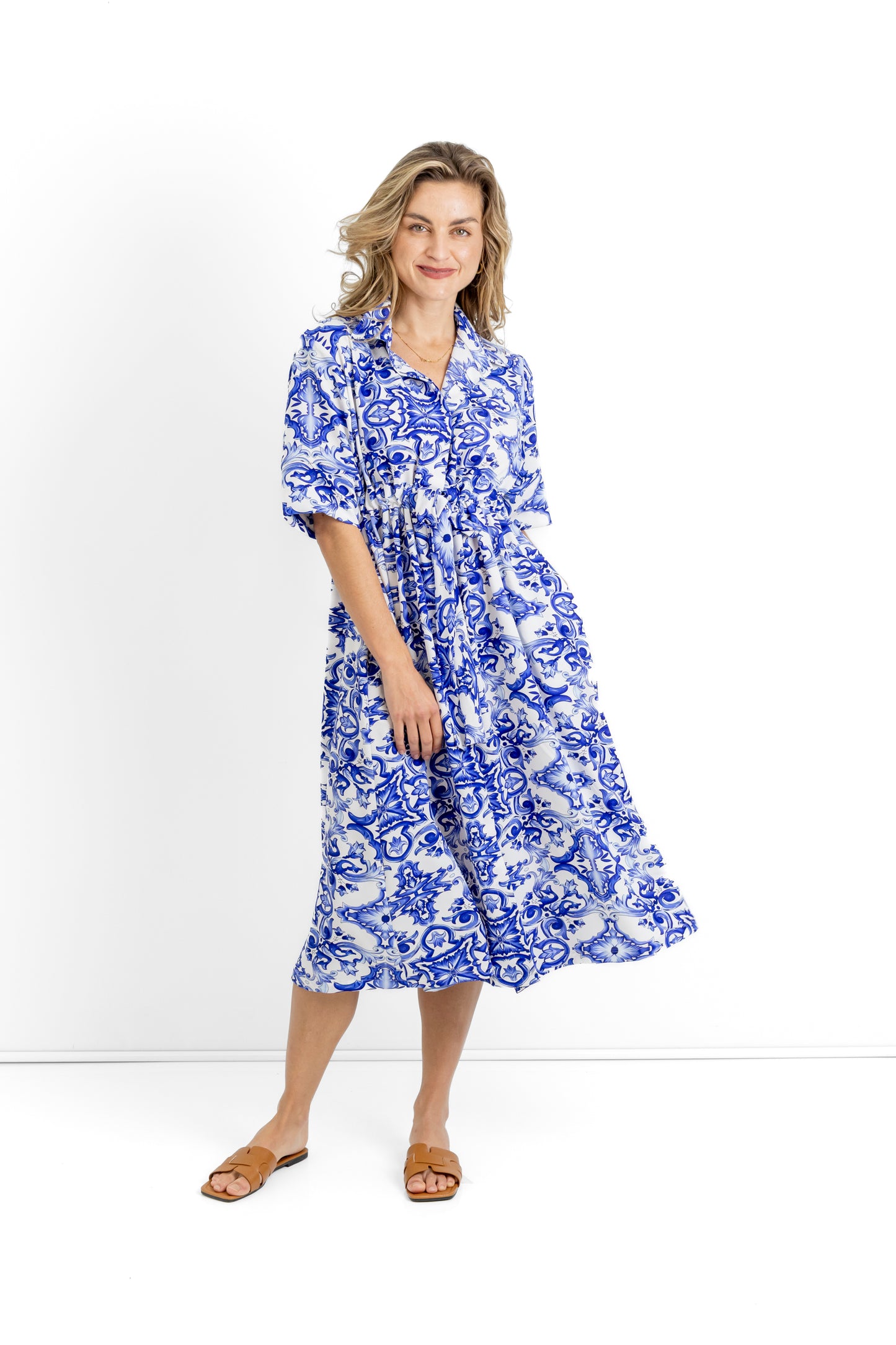 Tai shirt dress with draw string