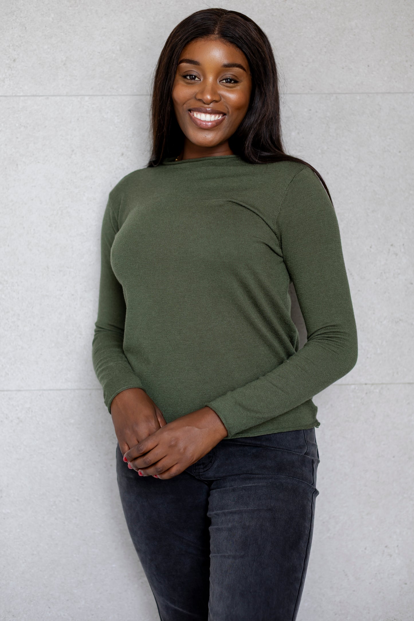 Milan classic funnel neck knit