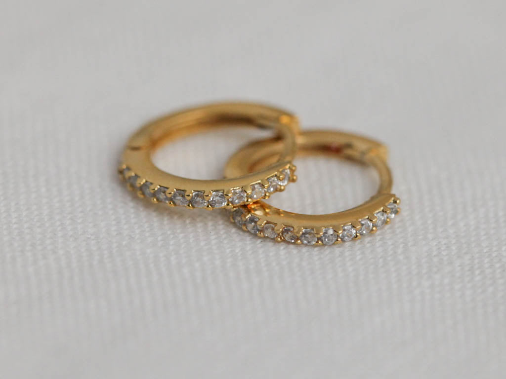 Medium diamante hoops