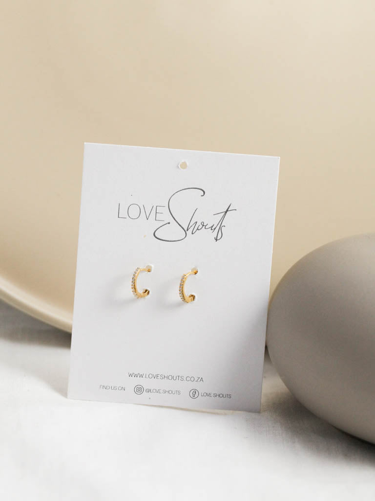 Medium diamante hoops