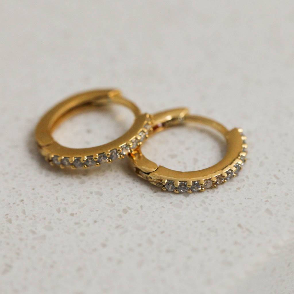 Medium diamante hoops