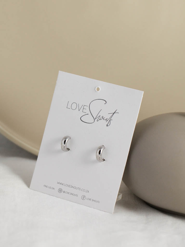 Small plain silver hoops