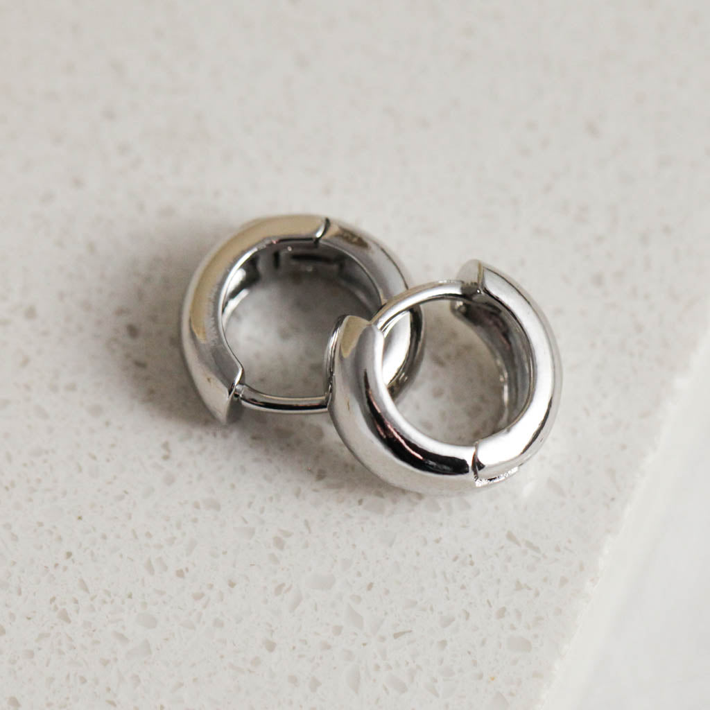 Small plain silver hoops