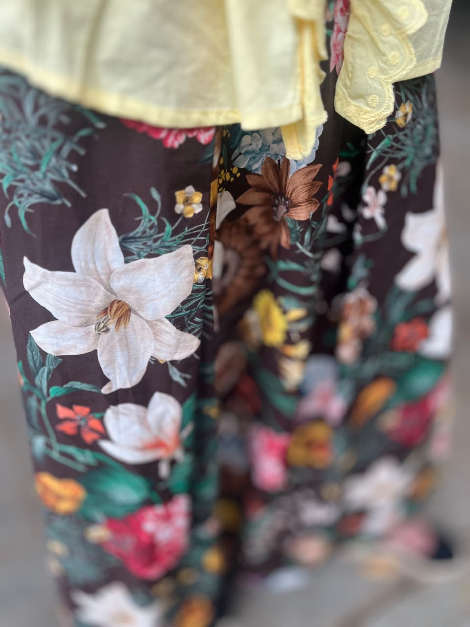 Floral Skirt with Side Pockets
