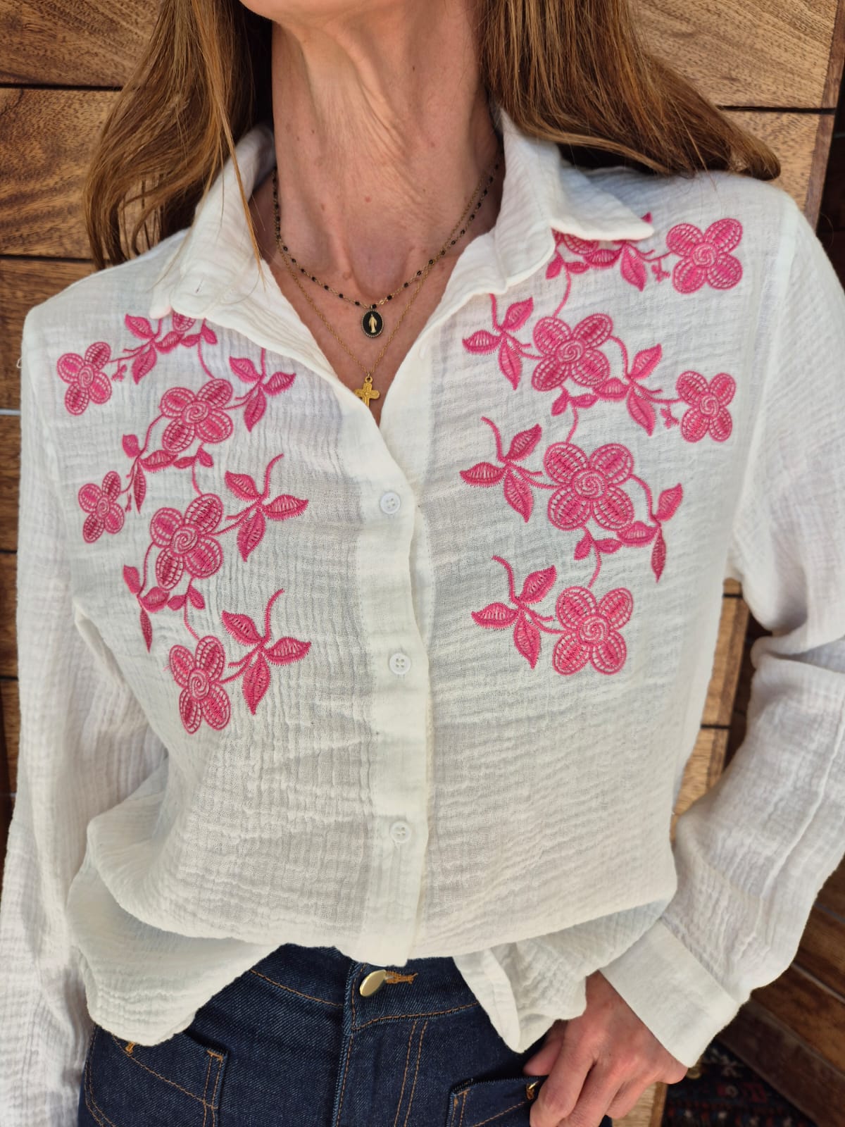 Muslin Blouse with Embroidery