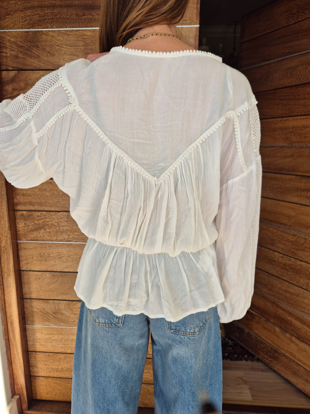 Milk Peplum Bohemian Blouse