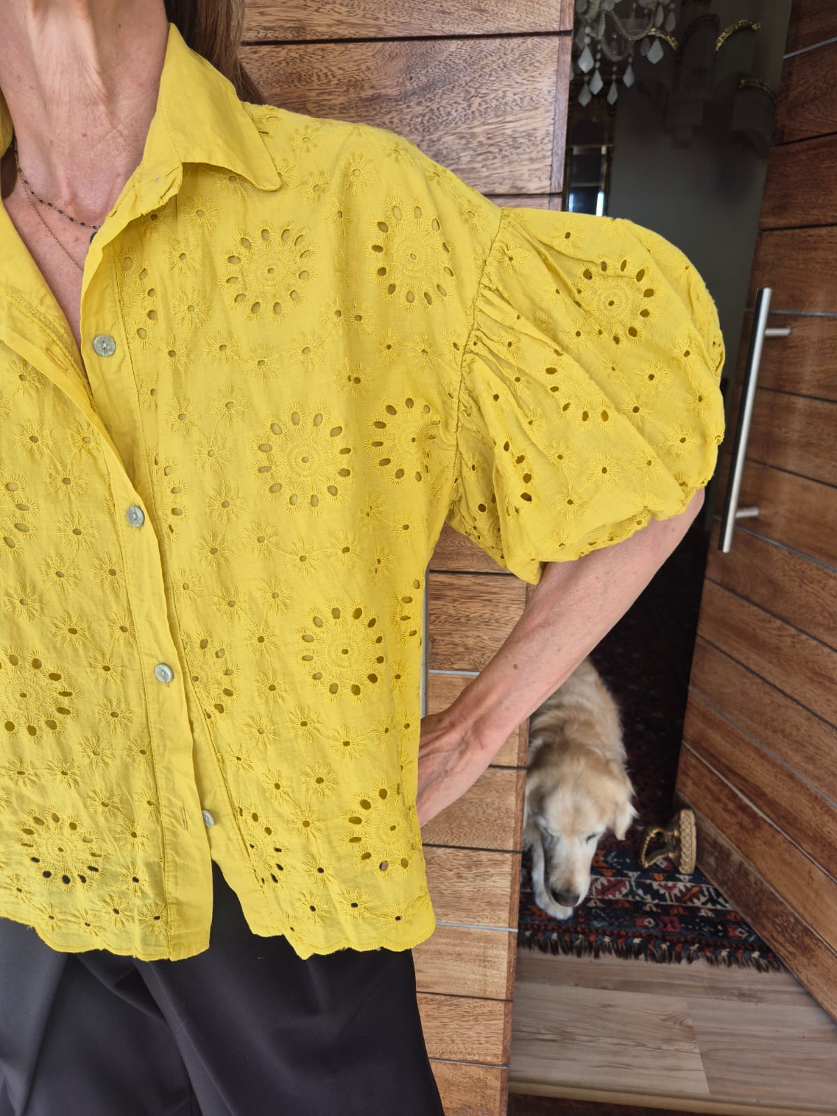 Ochre Yellow Anglaise Blouse