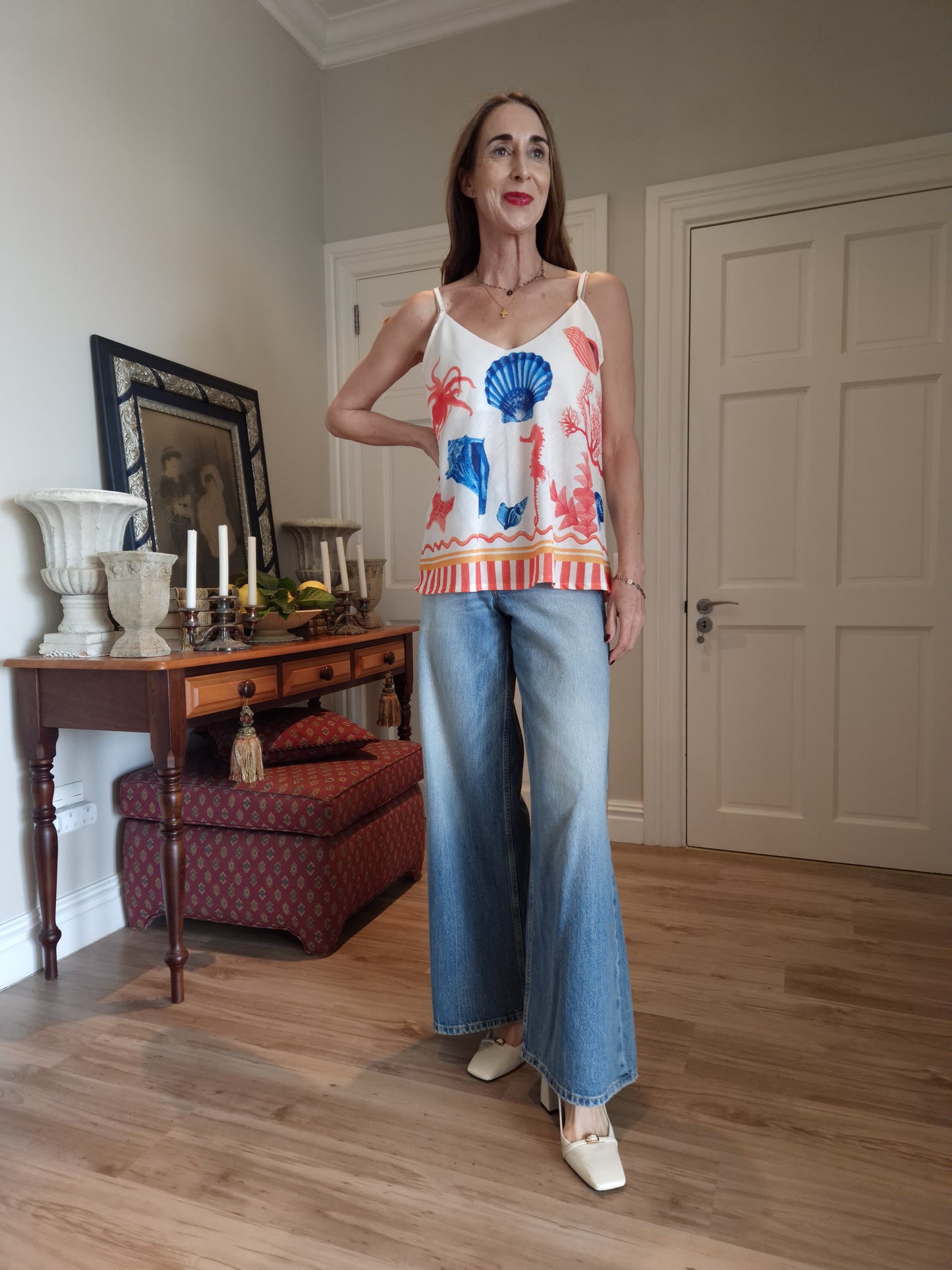 Linen/Viscose combination camisole