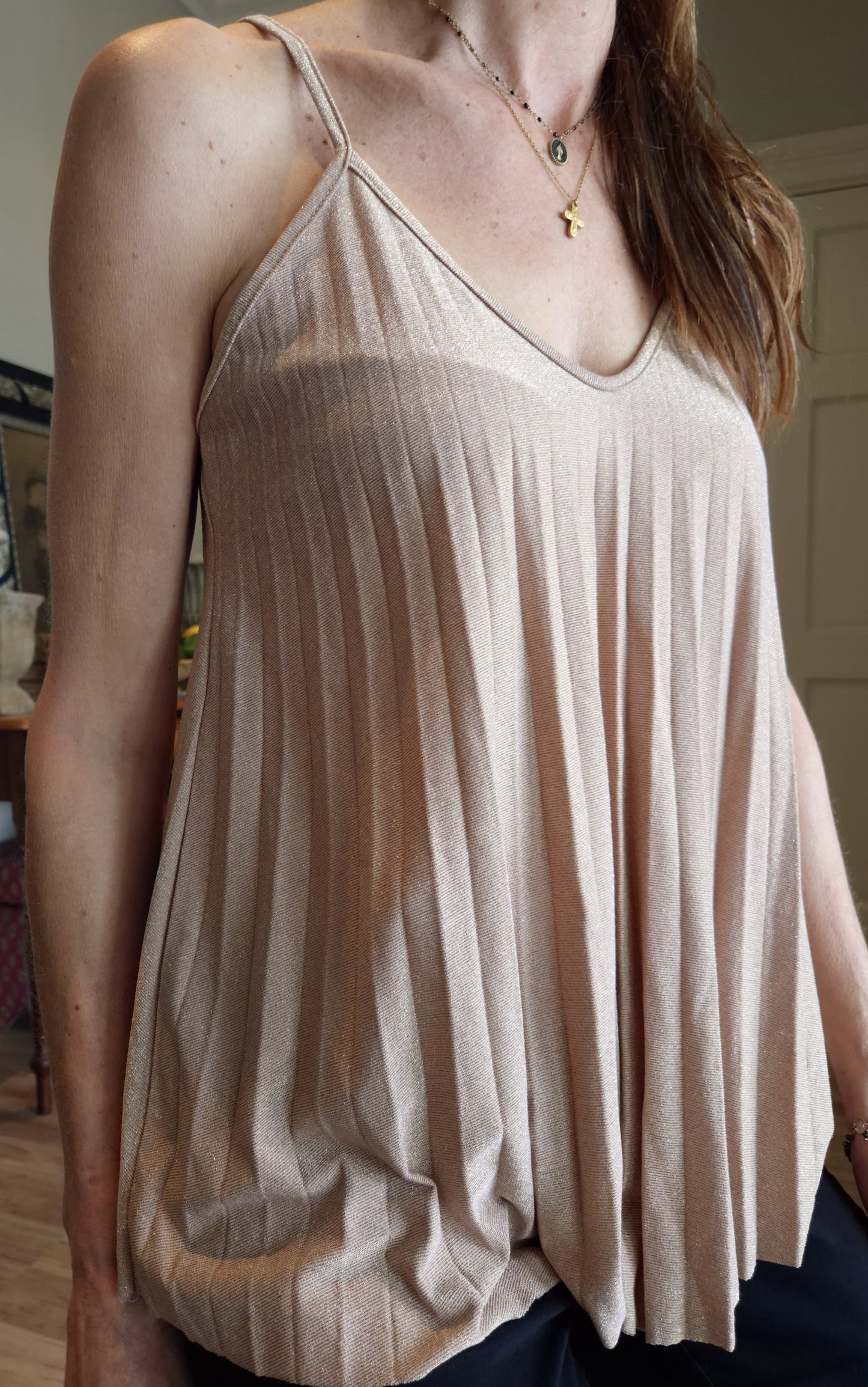 Camisole with pleated detail
