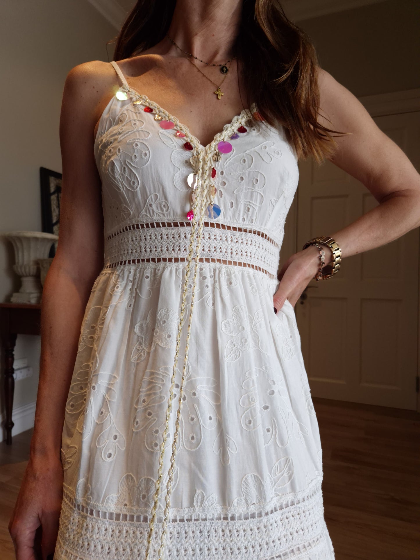 Cotton anglaise dress
