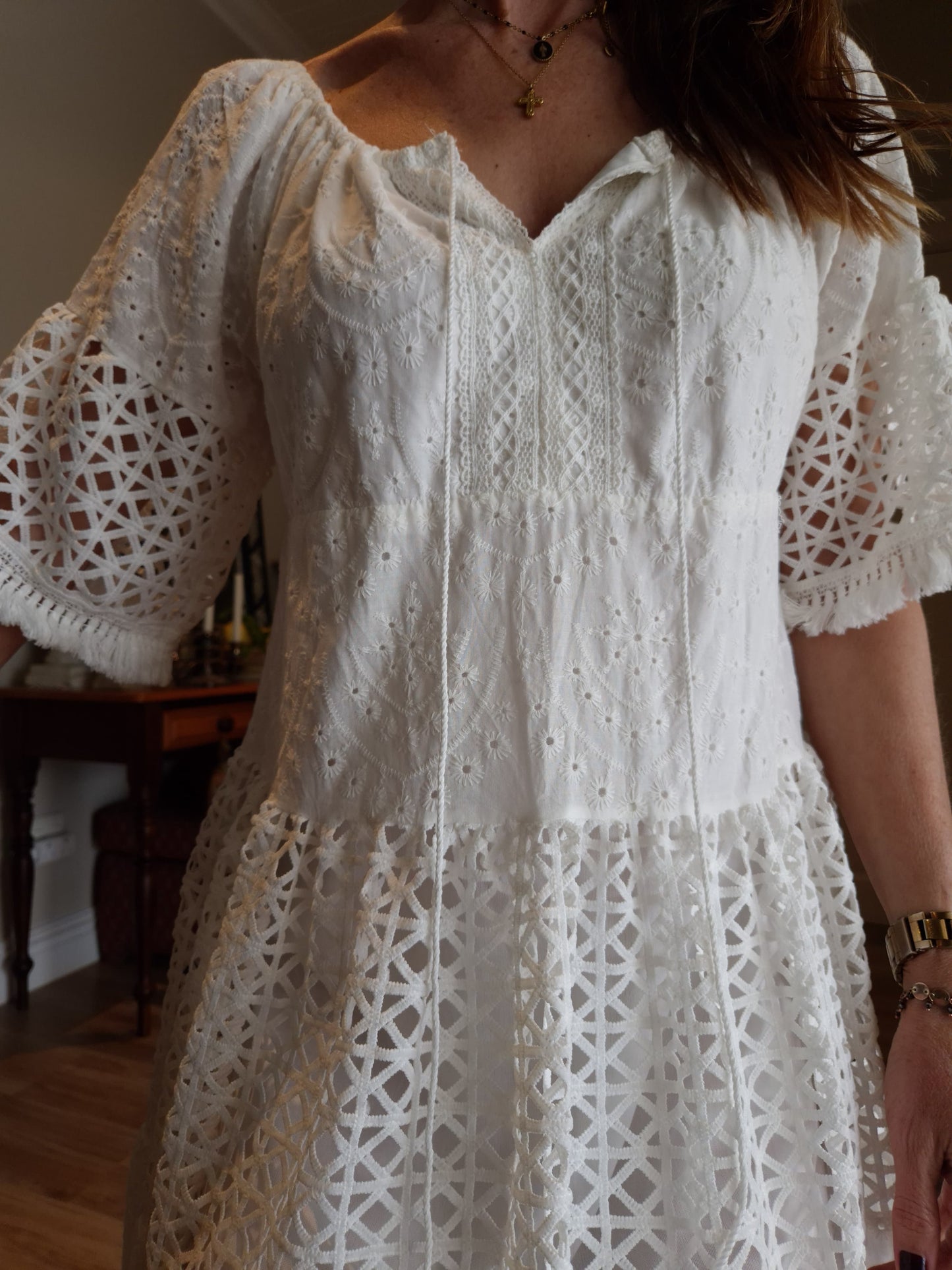 Cotton anglaise dress