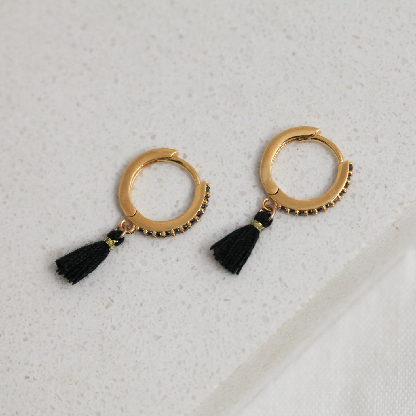 Black tassel hoops