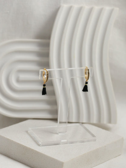 Black tassel hoops