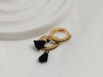 Black tassel hoops