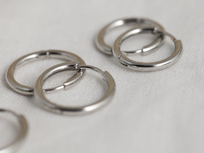 Set of 3 silver hoops