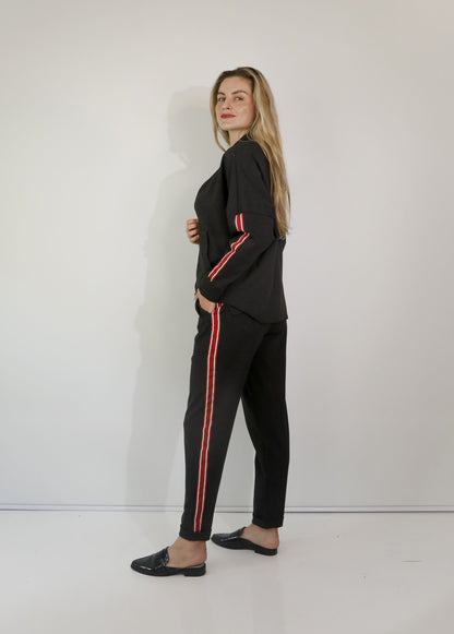 Gianna styled pant (black with Ribbon detail)