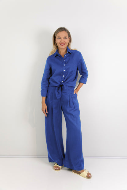 Vera Wide leg pant with waistband and side pockets