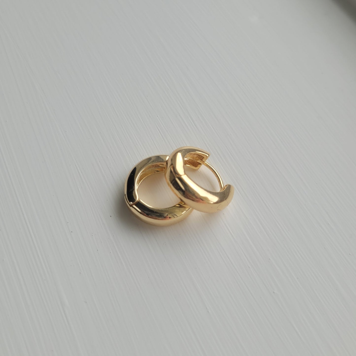 Medium plain gold hoops