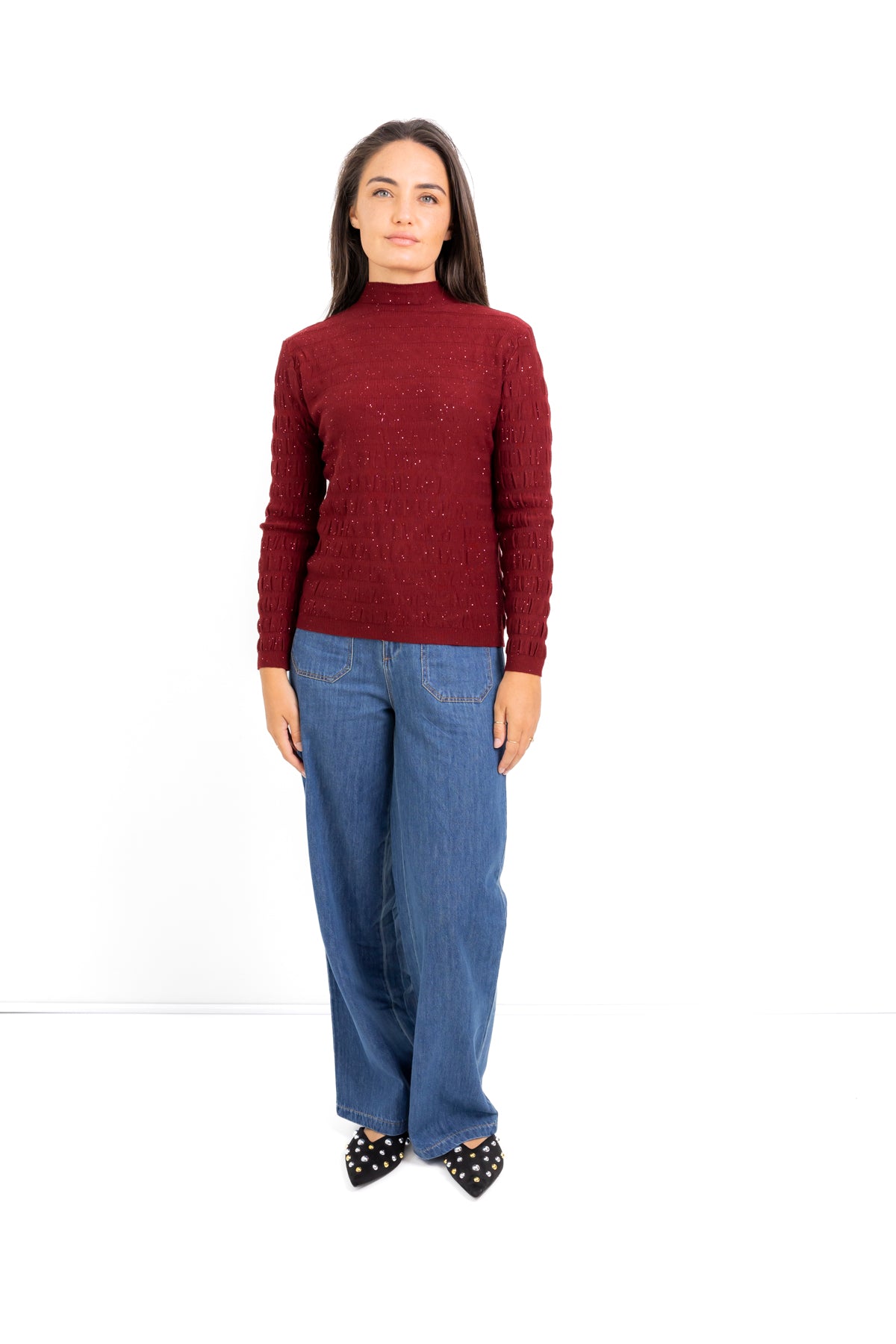 Amsterdam - Sequin funnel neck