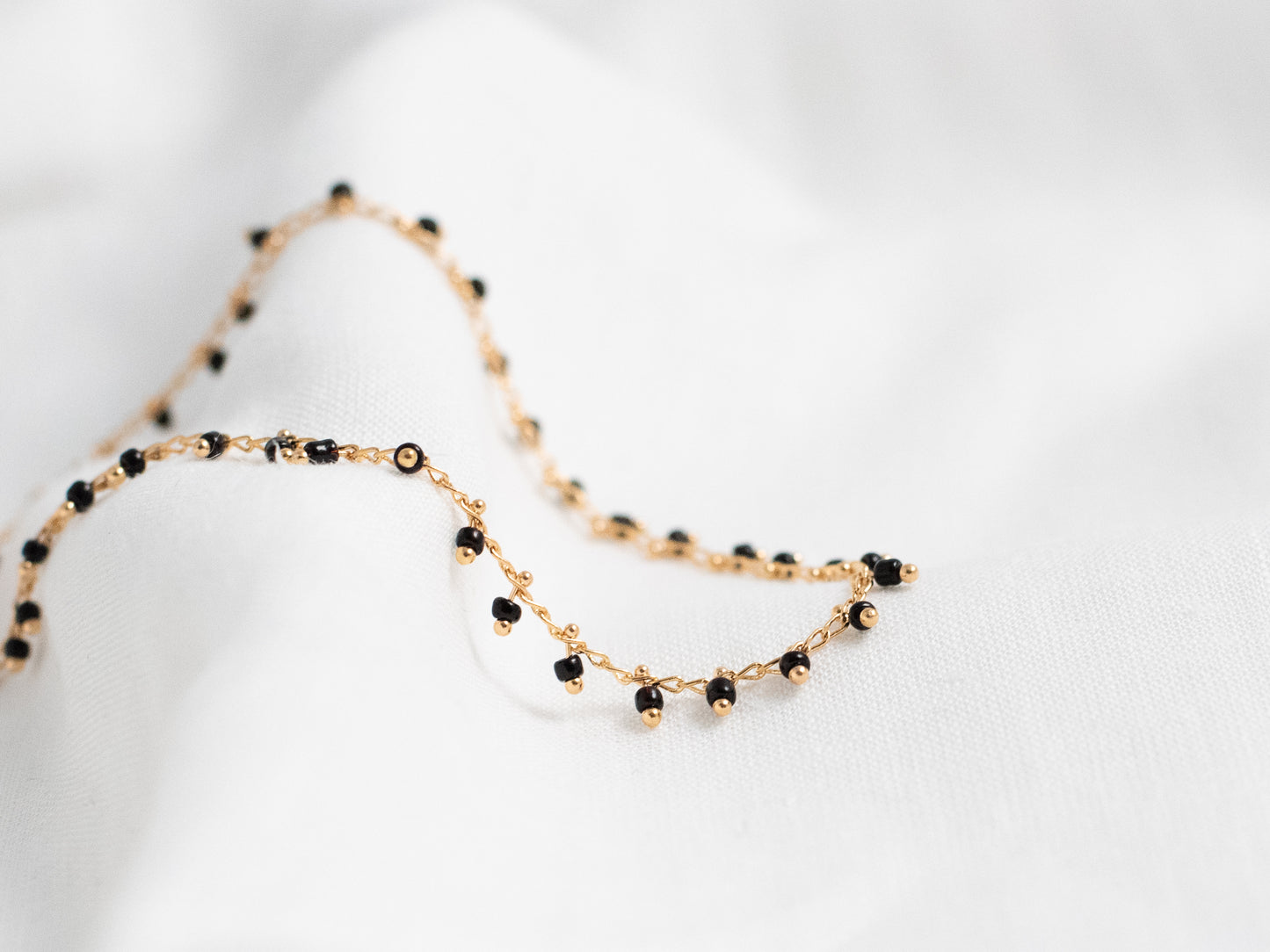 Black multi-bead necklace