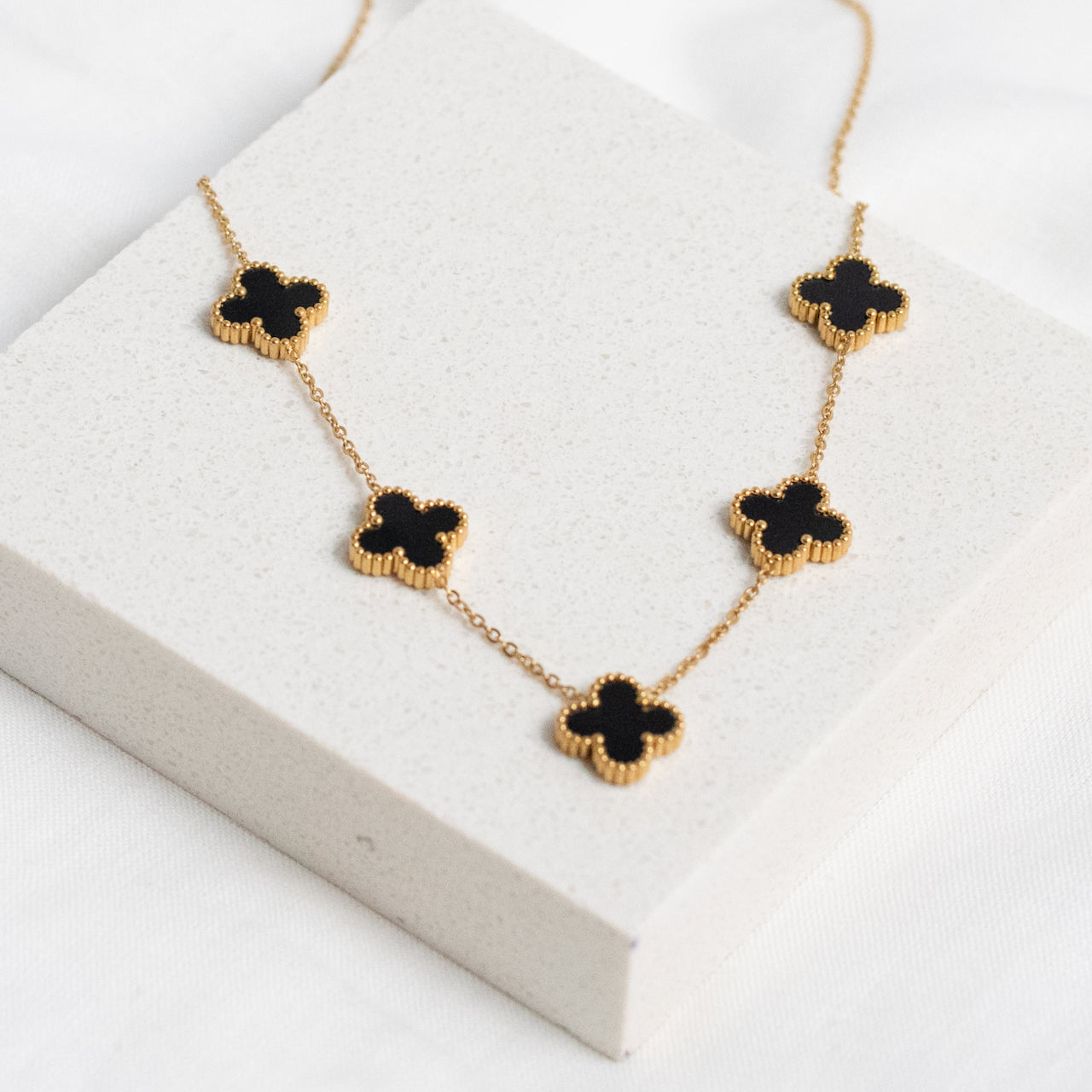 Black flower necklace