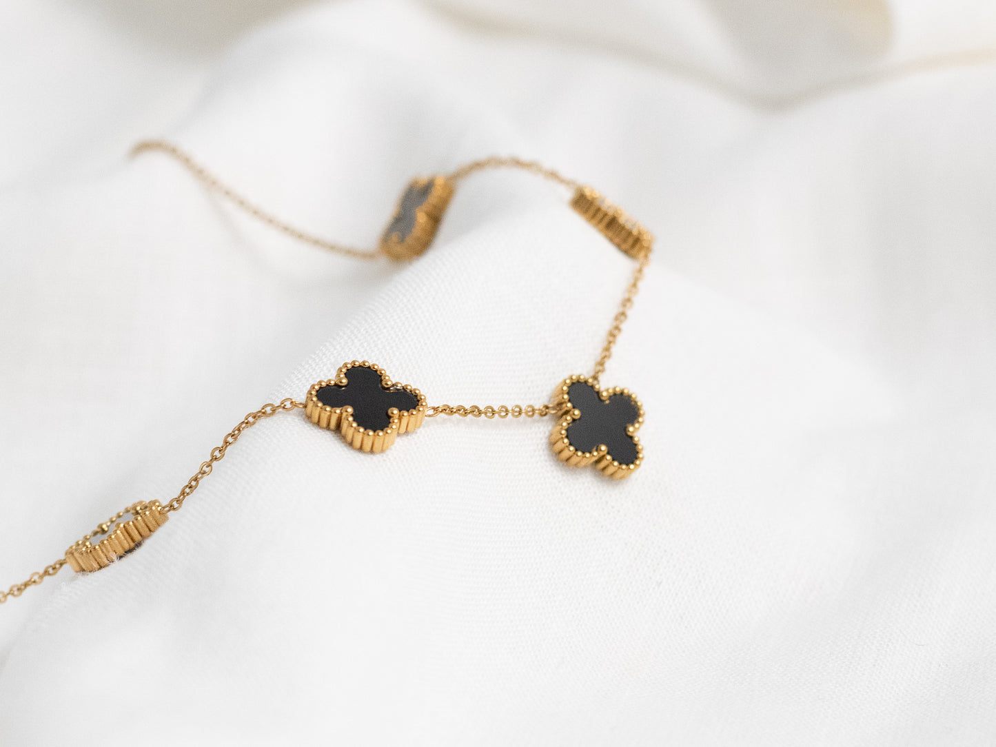 Black flower necklace