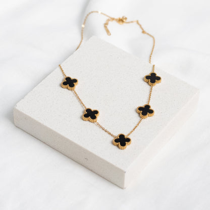 Black flower necklace