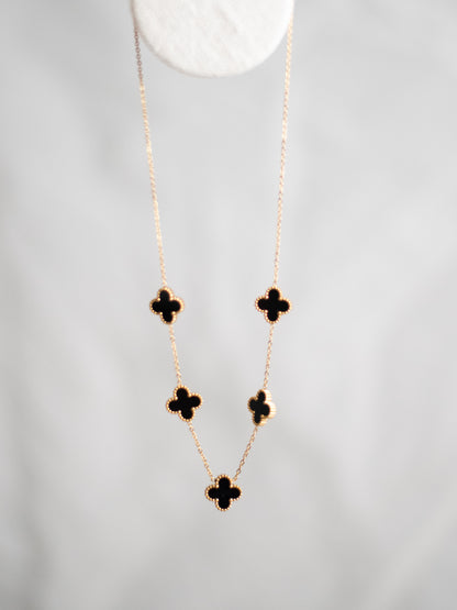 Black flower necklace