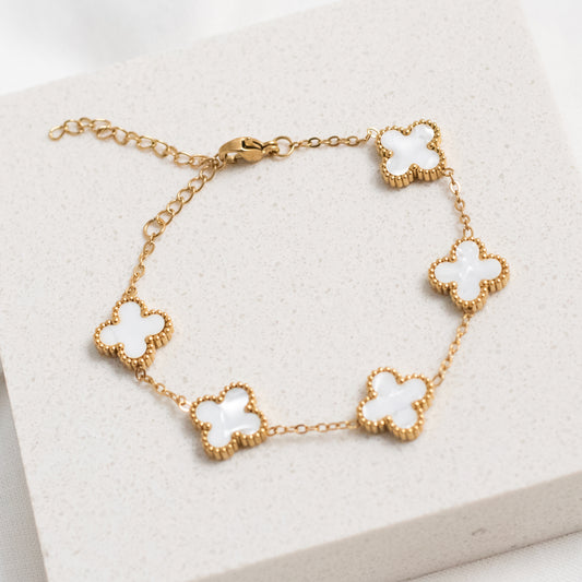 Flower bracelet - White