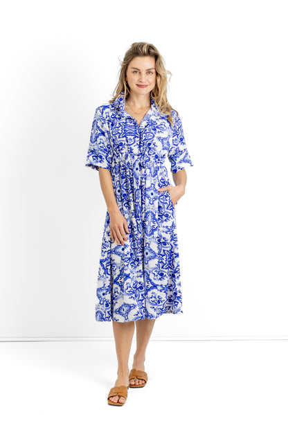 Tai shirt dress with draw string
