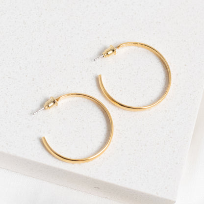 Large studded hoop earrings