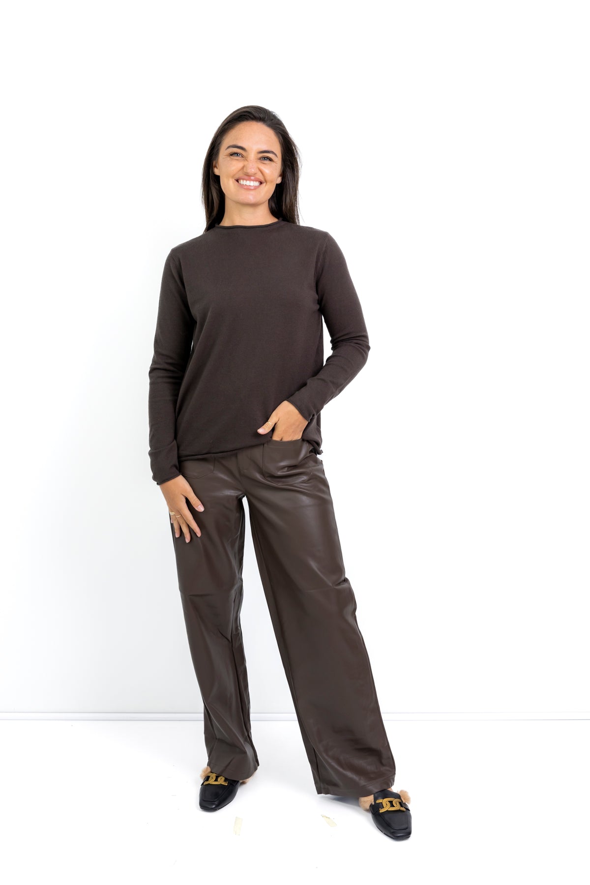 Milan classic funnel neck knit