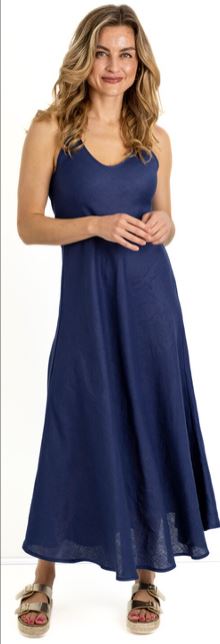 Mykonos Linen Bias cut strappy dress