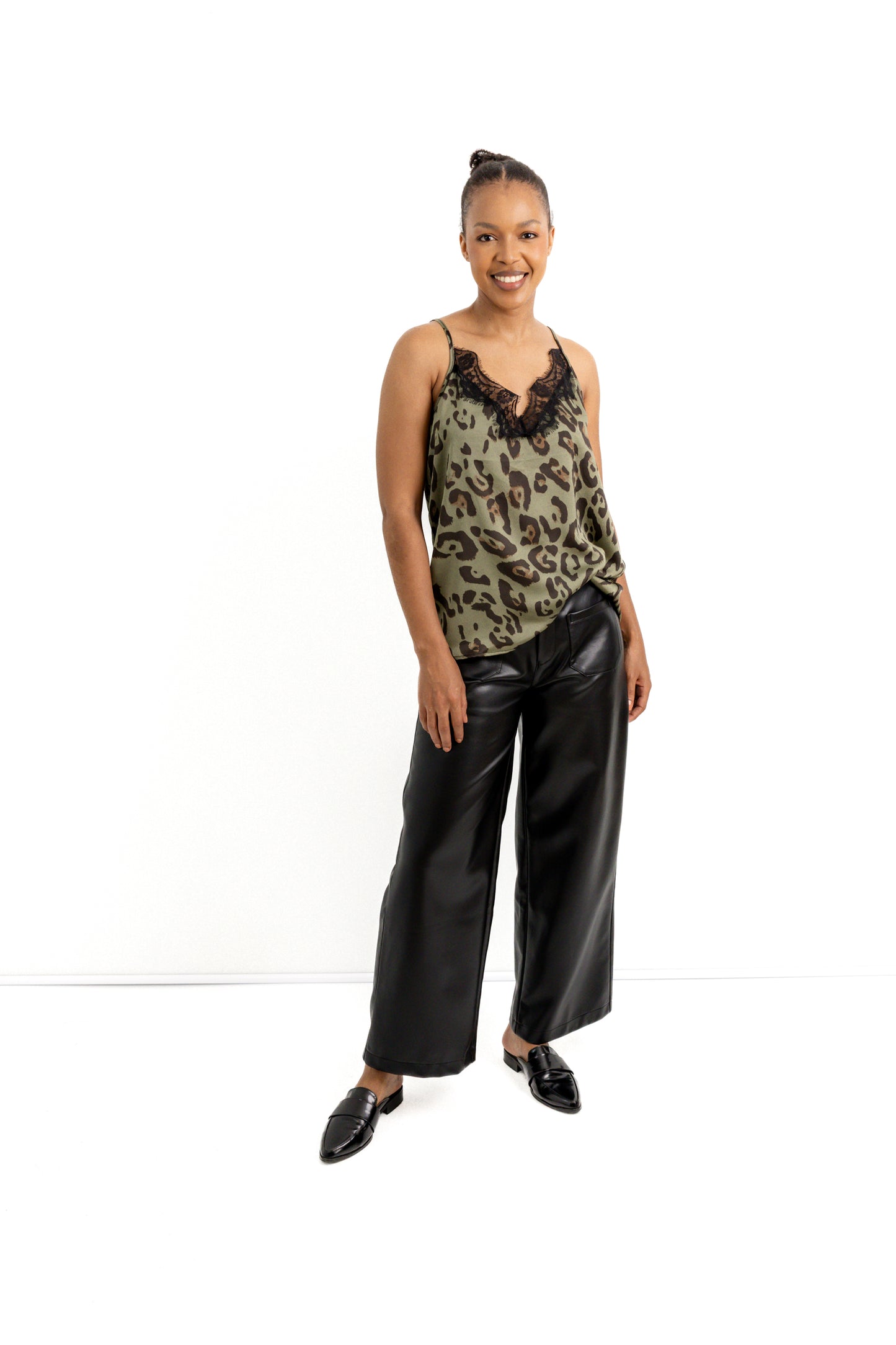 Mara-lace edge satin camisole