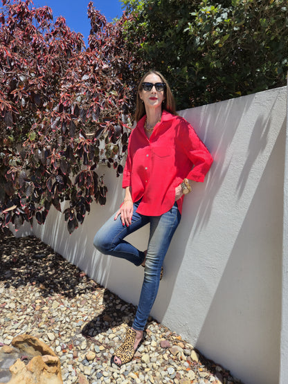 Finley pure linen 3/4 sleeve shirt