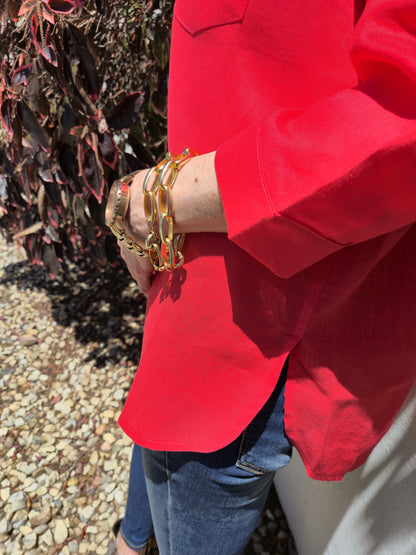 Finley pure linen 3/4 sleeve shirt