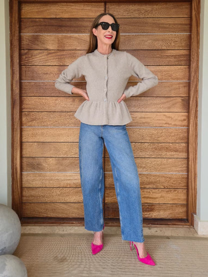 Peplum style knit.