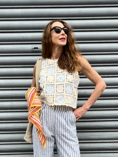 Knitted top with Shell detail