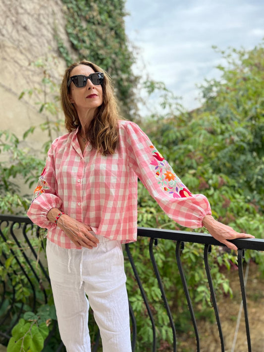 Gingham Check Oversized Shirt