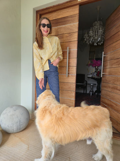 Ochre Yellow and Cream Gingham Check Shirt