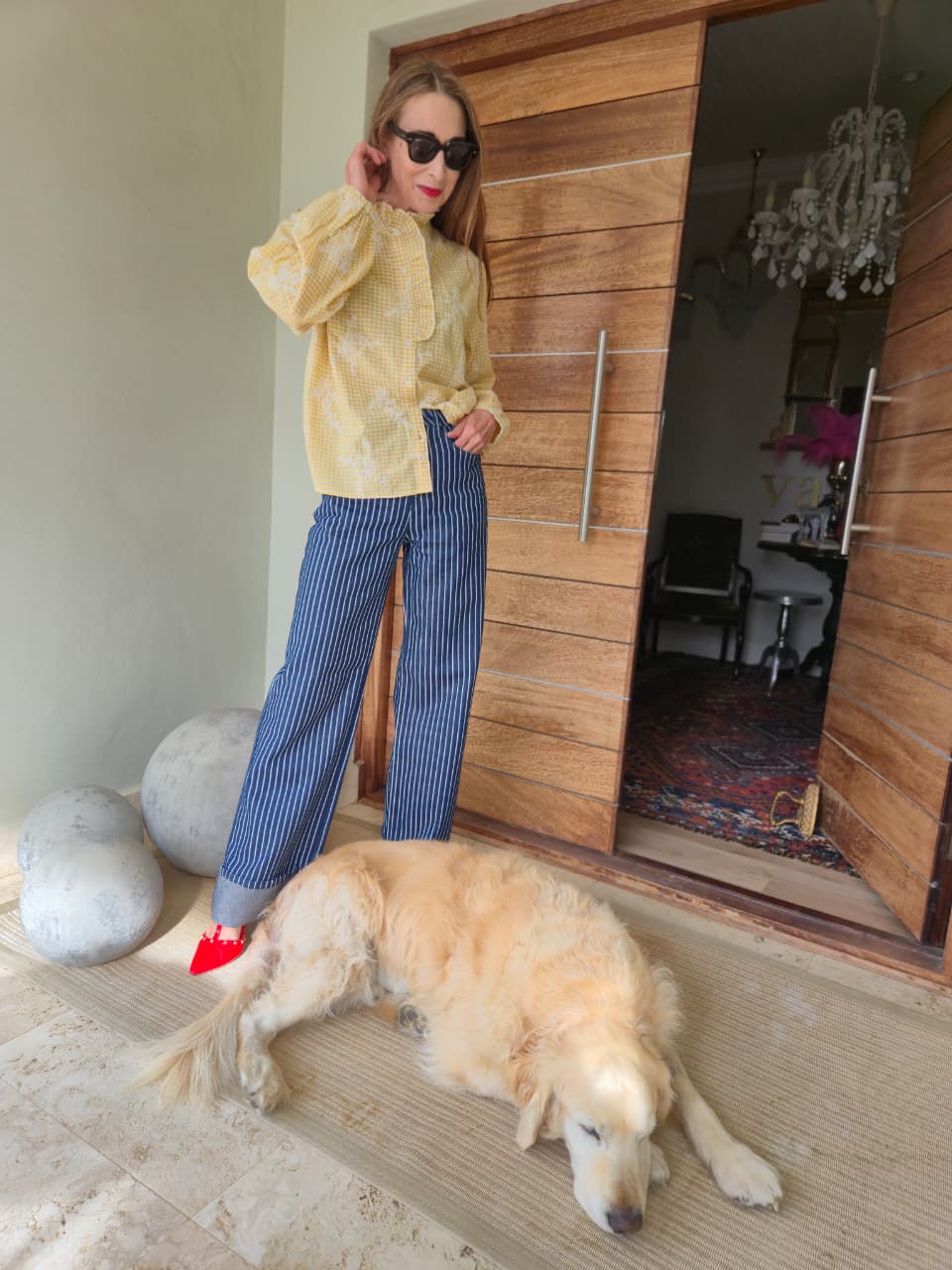 Ochre Yellow and Cream Gingham Check Shirt