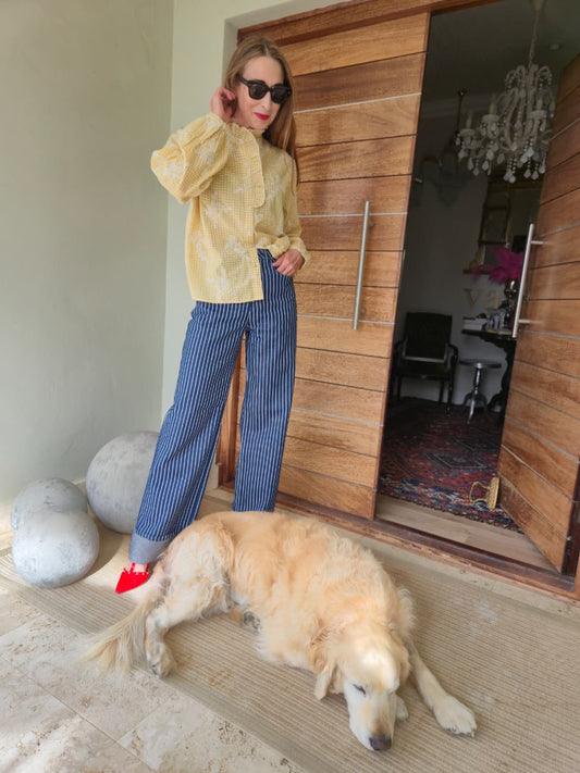 Ochre Yellow and Cream Gingham Check Shirt