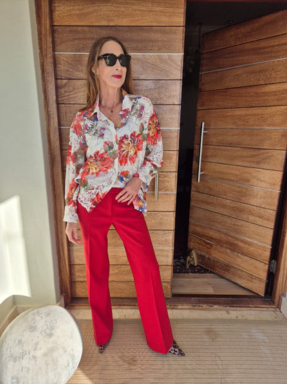Printed Lace Blouse