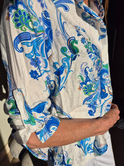 Paisley Blouse with Gold Thread detail