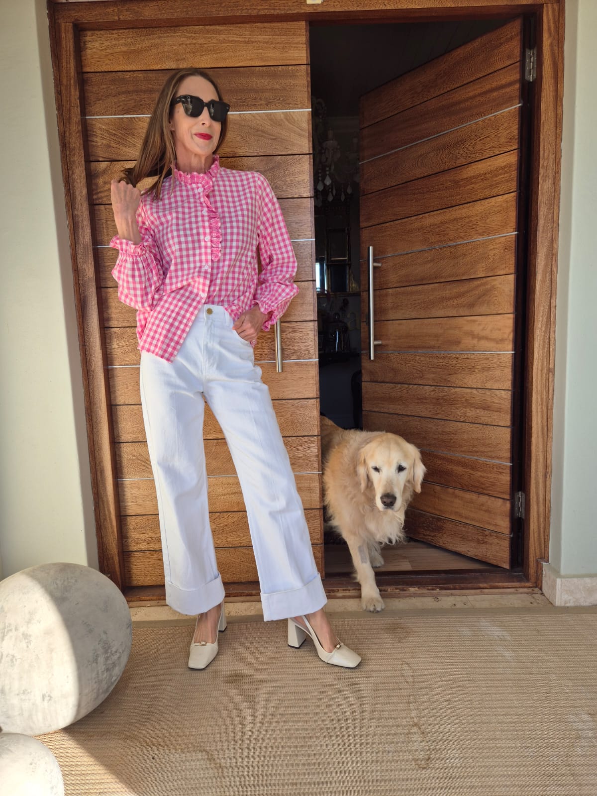Pink & White Gingham Shirt
