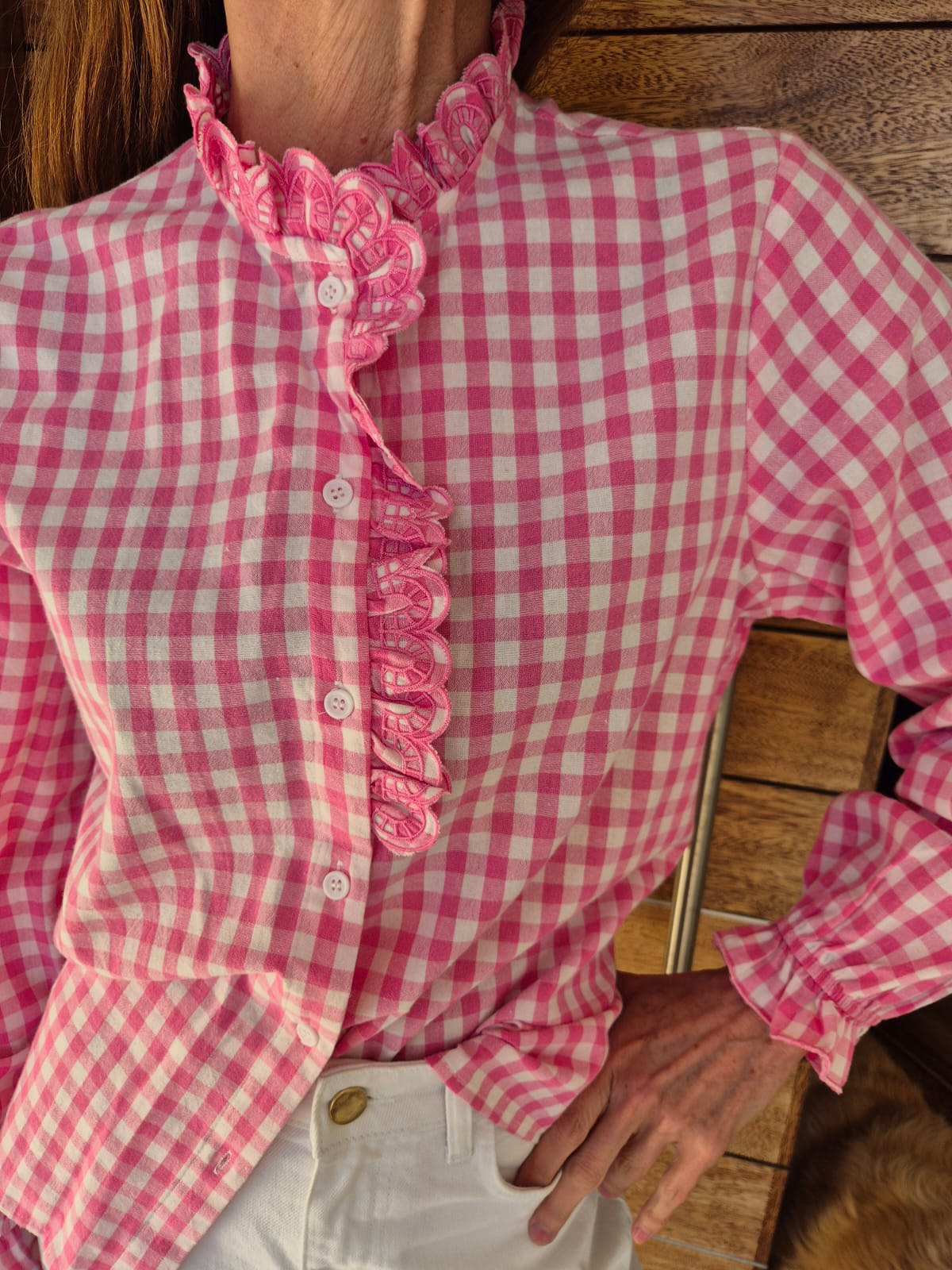 Pink & White Gingham Shirt